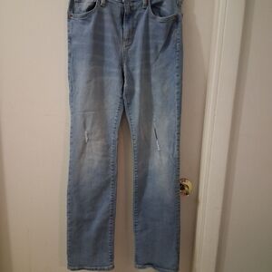 Old Navy Womans Faded Blue Straight Leg Jeans. Size 16